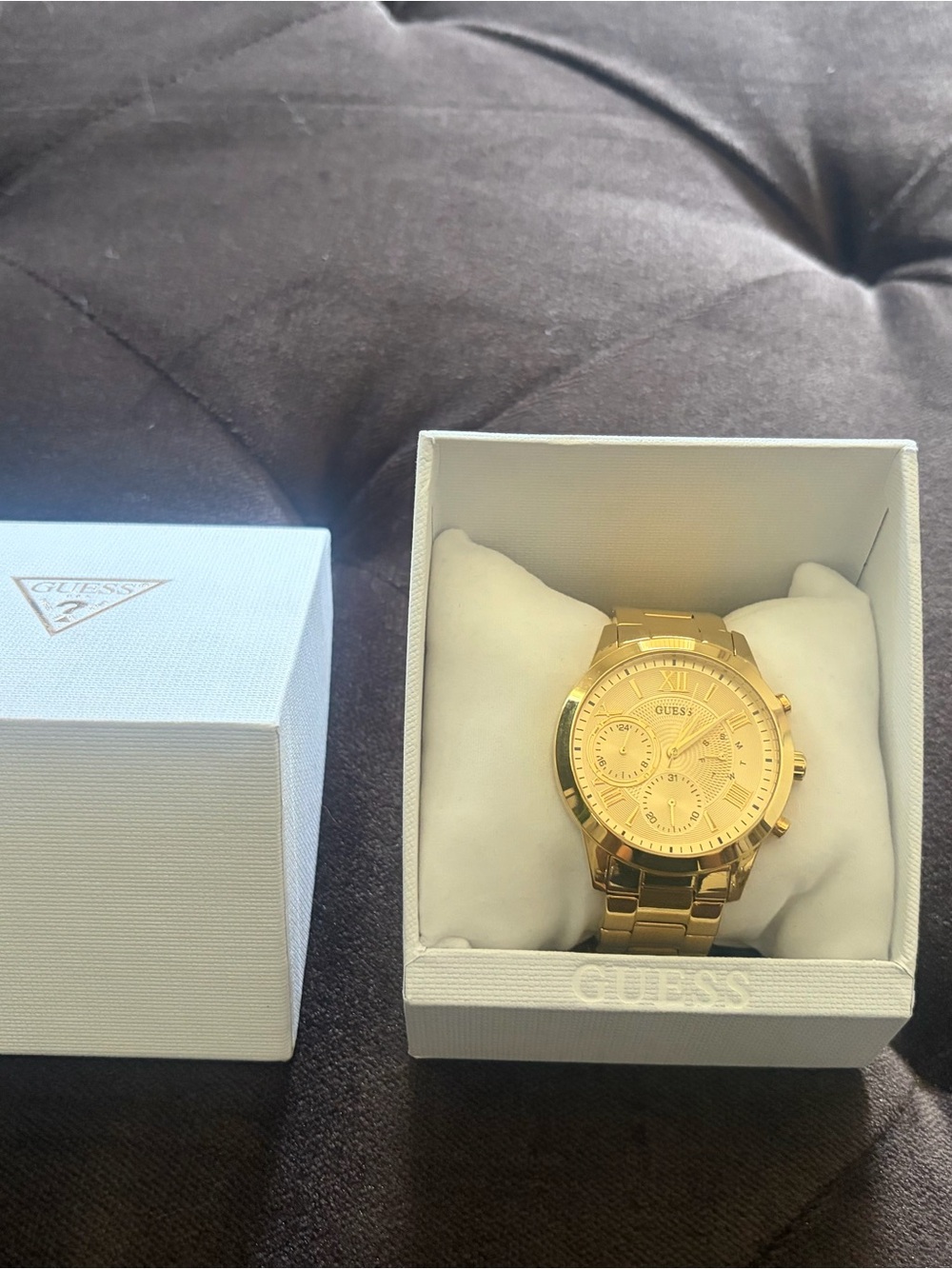 GUESS Gold-Tone Women’s chronograph Bracelet Watch - Picture 2 of 8
